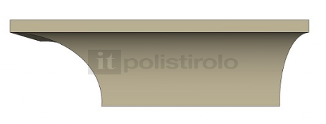 Fugura raffigurante il frontale relativo al cornicione prefabbricato  mod CS-110 della itpolistirolo.it