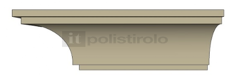 Fugura raffigurante il frontale relativo al cornicione prefabbricato  mod CS-111 della itpolistirolo.it