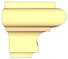 Figura raffigurante il profilo laterale del davanzale prefabbricato mod. DAV-07 della 3b srl
