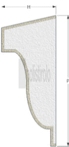 Fugura raffigurante le sezione relativa a marcapiano in polistirolo prefabbricato  mod MA-139 della it-polistirolo