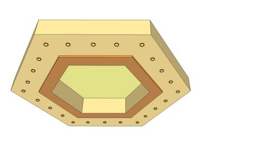 Esempio di soffitto ribassato a forma circolare con più livelli mod. SR-001 prodotto da 3b srl
